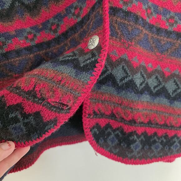 Vintage Aztec Southwestern Wool Cardigan Jacket Womens XL Button Up Boho Retro - Picture 3 of 10
